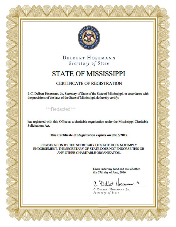 Mississippi Charitable Registration Harbor Compliance