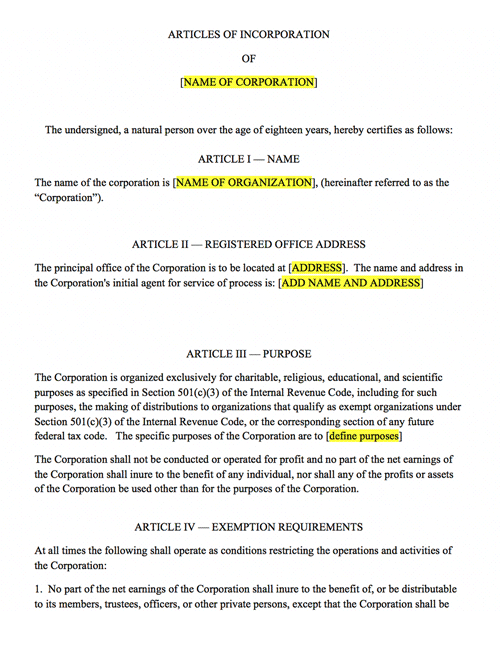 nonprofit-articles-of-incorporation-harbor-compliance