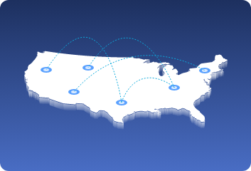 A map showing Harbor Compliance nationwide services