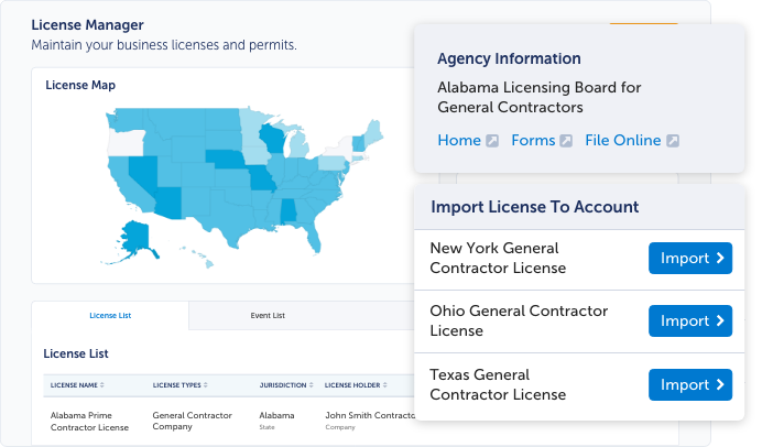 A screenshot of our License Manager software