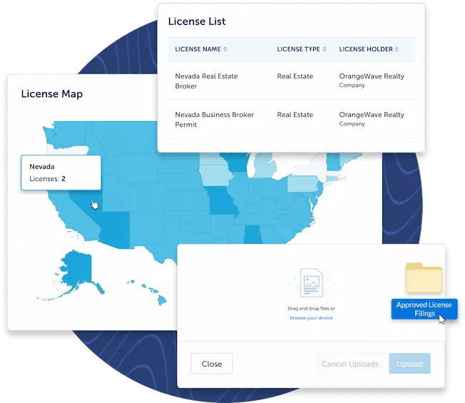 A preview of the Harbor Compliance client portal software.