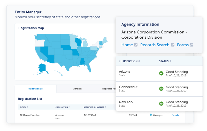 A screenshot of our Entity Manager software